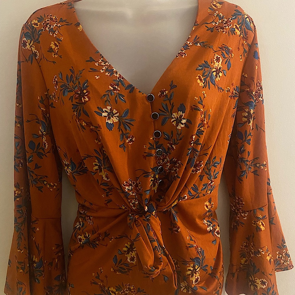 Orange floral top
